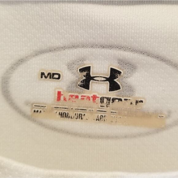 Under Armour Men's White Athletic Heat Gone Crew Neck Workout T-Shirt Size M - Picture 6 of 12